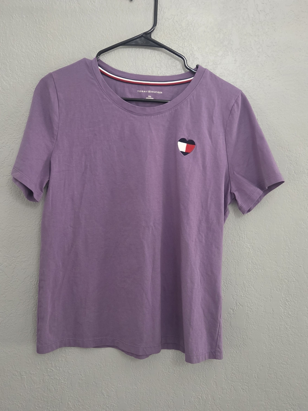 Tommy Hilfiger Purple Short Sleeve Tee with Heart Logo PXL